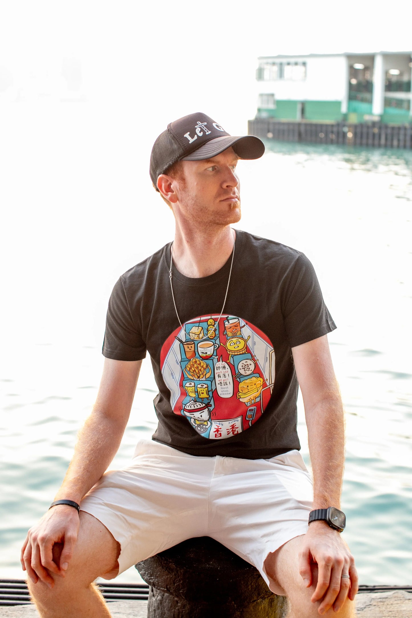 Mini Bus Hong Kong Snack Series T-shirt (Black / Red) - Global Shipping 香港街頭小食坐小巴 T恤 Fusion Spark