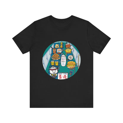 HK Minibus T-shirt (Black and White, Green) Cute Foodie Unisex Tee, Vibrant Short Sleeve Shirt, Perfect Gift for Food Lovers, Casual Wear, Summer T-Shirt, Unique Graphic Top (Global Shipping)