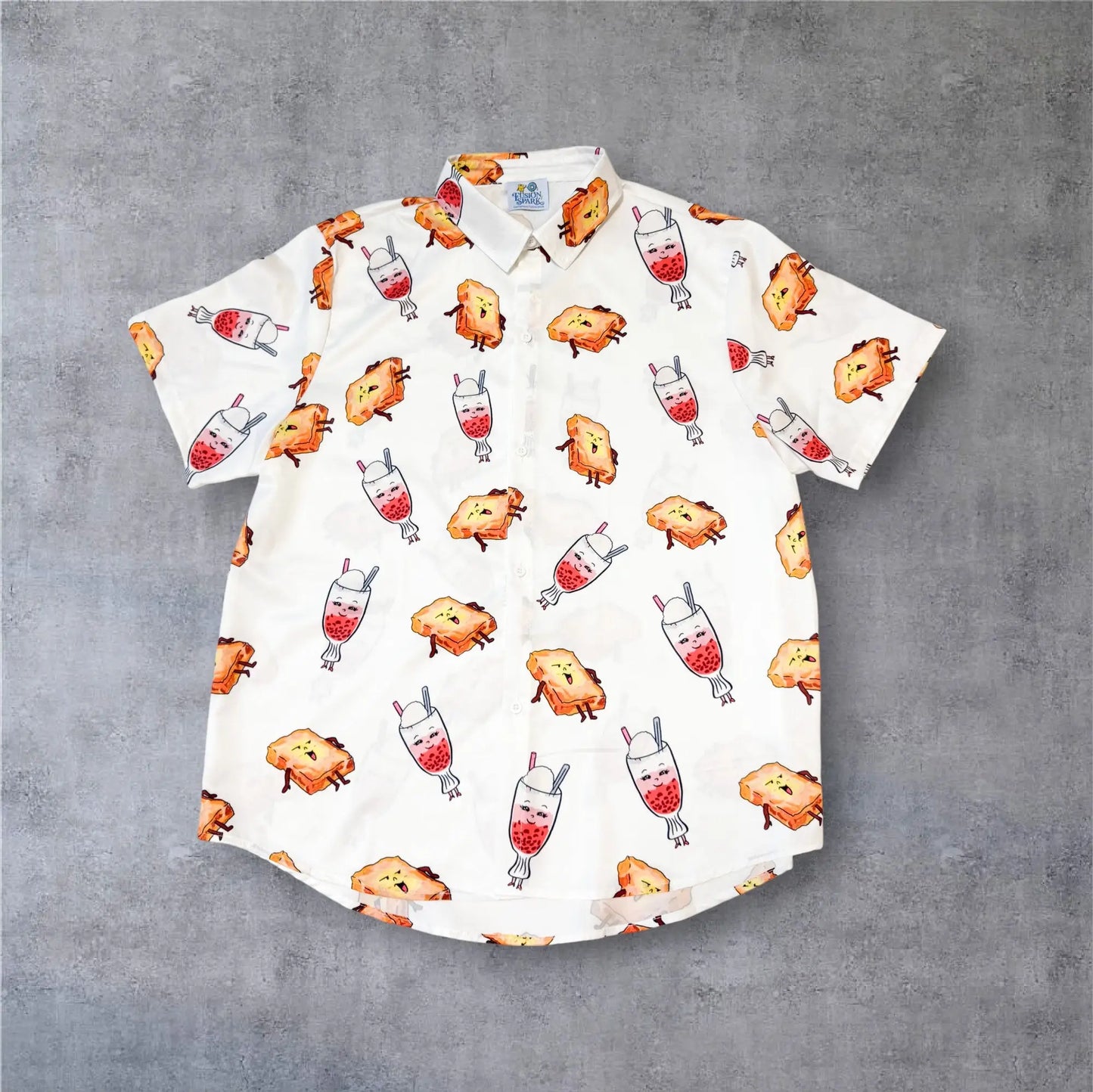 Hong Kong themed Hawaii Shirt | Hong Kong French Toast, Red Bean Ice | 香港特式恤衫茶餐廳多士紅豆冰 Fusion Spark