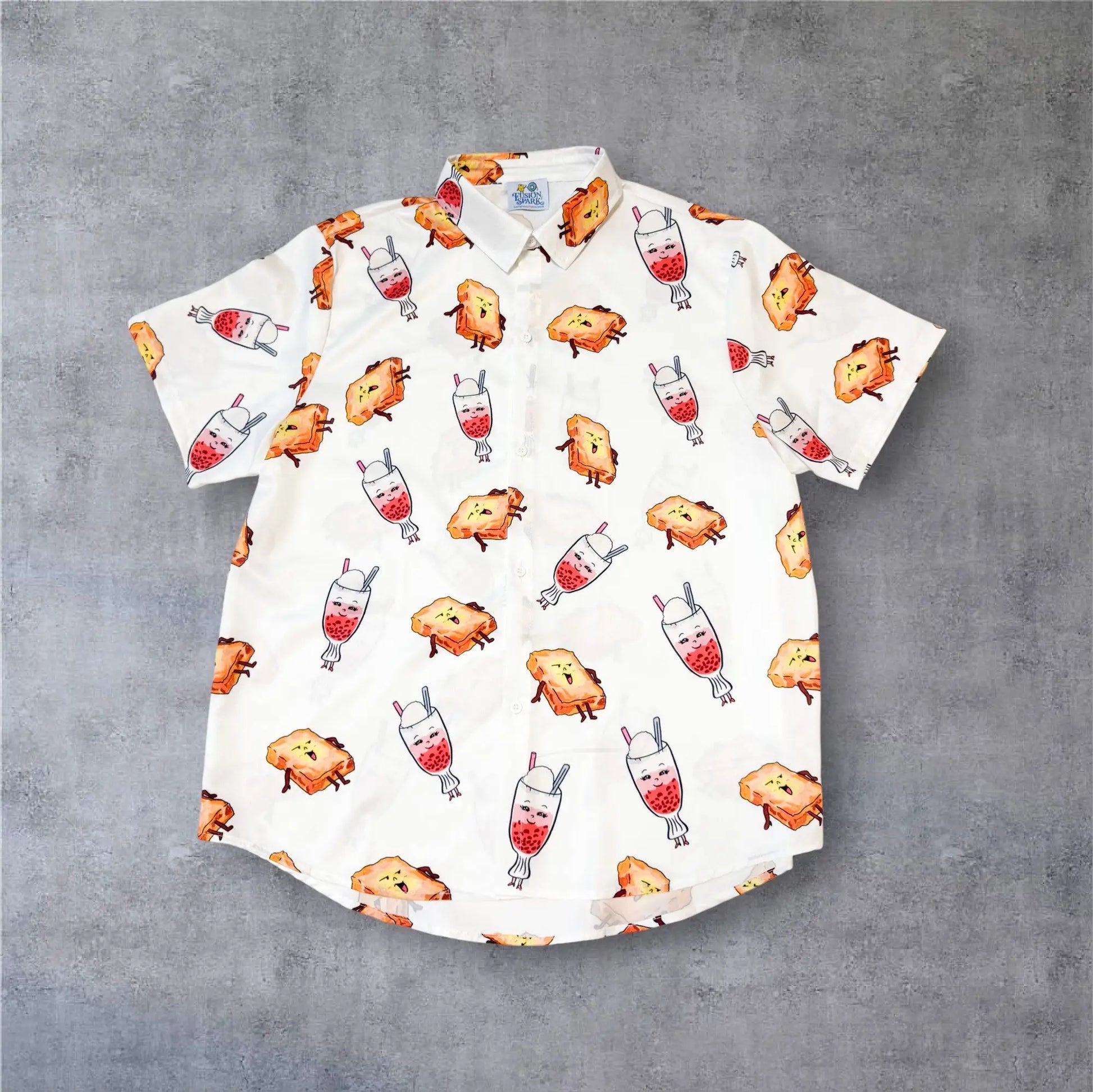 Hong Kong themed Hawaii Shirt | Hong Kong French Toast, Red Bean Ice | 香港特式恤衫茶餐廳多士紅豆冰 Fusion Spark