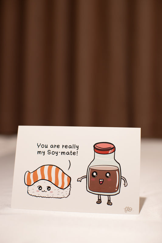 You are my Soy-Mate Friendship Postcard