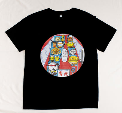 Mini Bus Hong Kong Snack Series T-shirt (Black / Red)