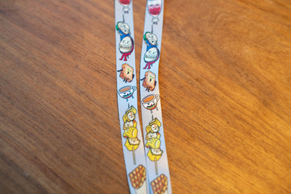 Cute HK Snacks on MTR Lanyard with ID holder 「唔使急，最緊要快 」可愛香港小食搭地鐵八達通/證件套連掛頸繩