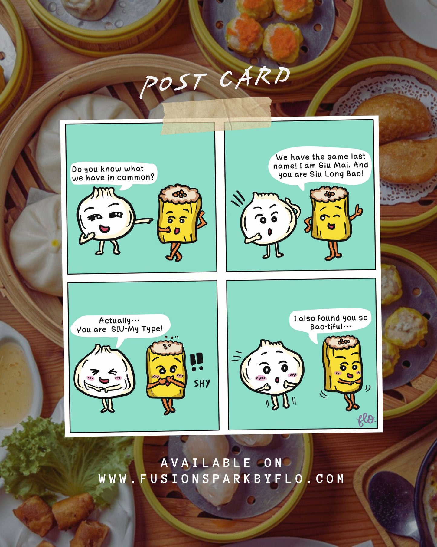 Siu Long Bao x Siu Mai Postcard