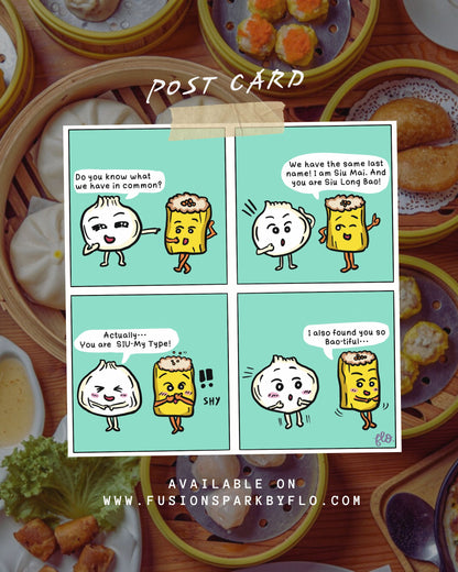 Siu Long Bao x Siu Mai Postcard